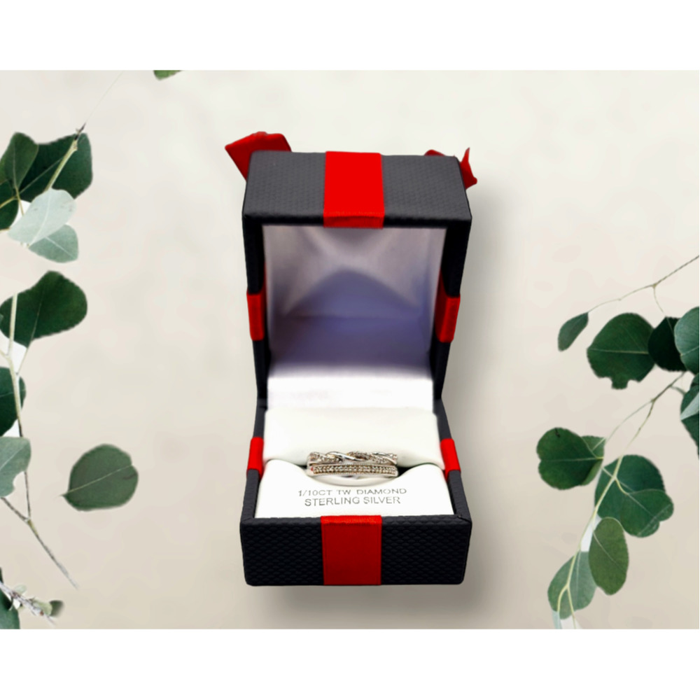 Diamond Sterling Silver Band Size 7